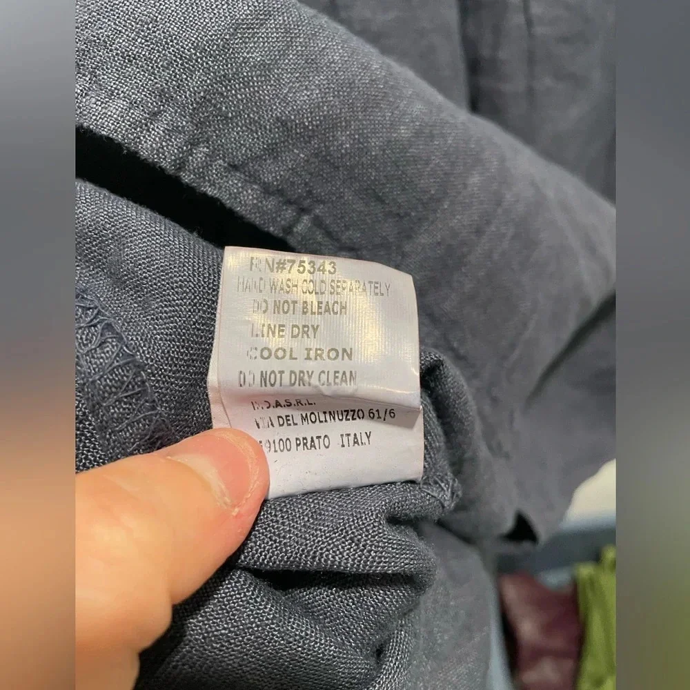 NWT Lina Tomei 100% linen dress with beaded neckline, size small - Picture 12 of 13